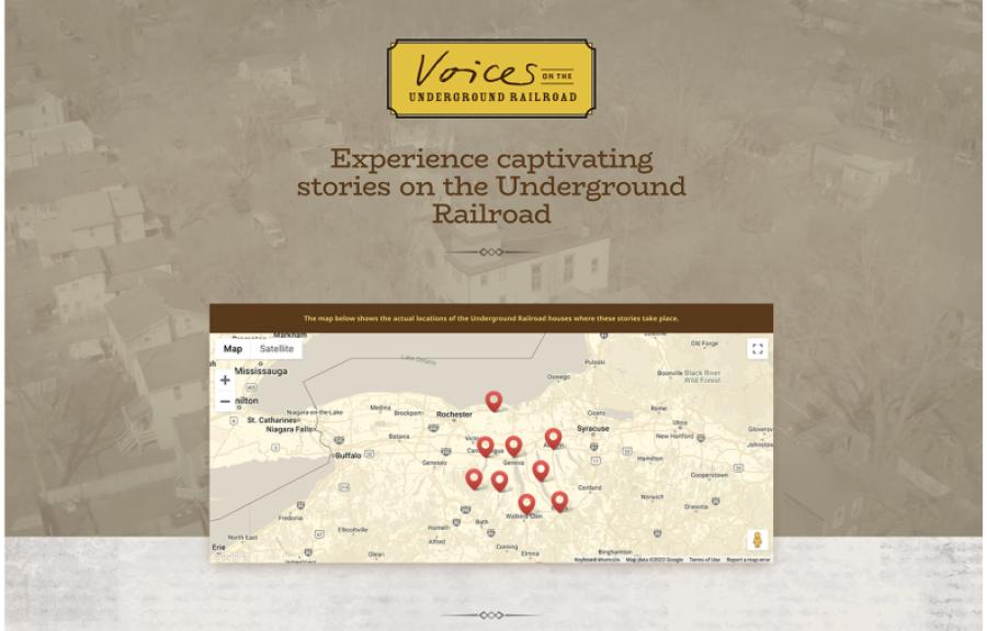 Voices of the Underground Railroad Landing Page Screenshot