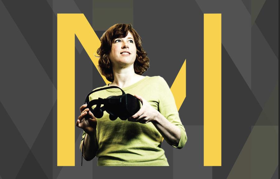 Andrea Stevenson Wong with Milstein M Logo